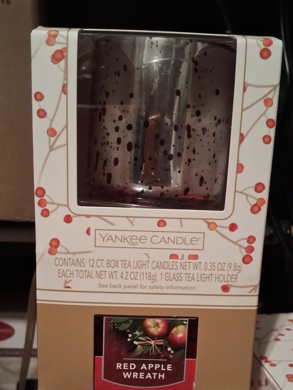 Yankee Candle Red Speckled Glass Tea Light Set